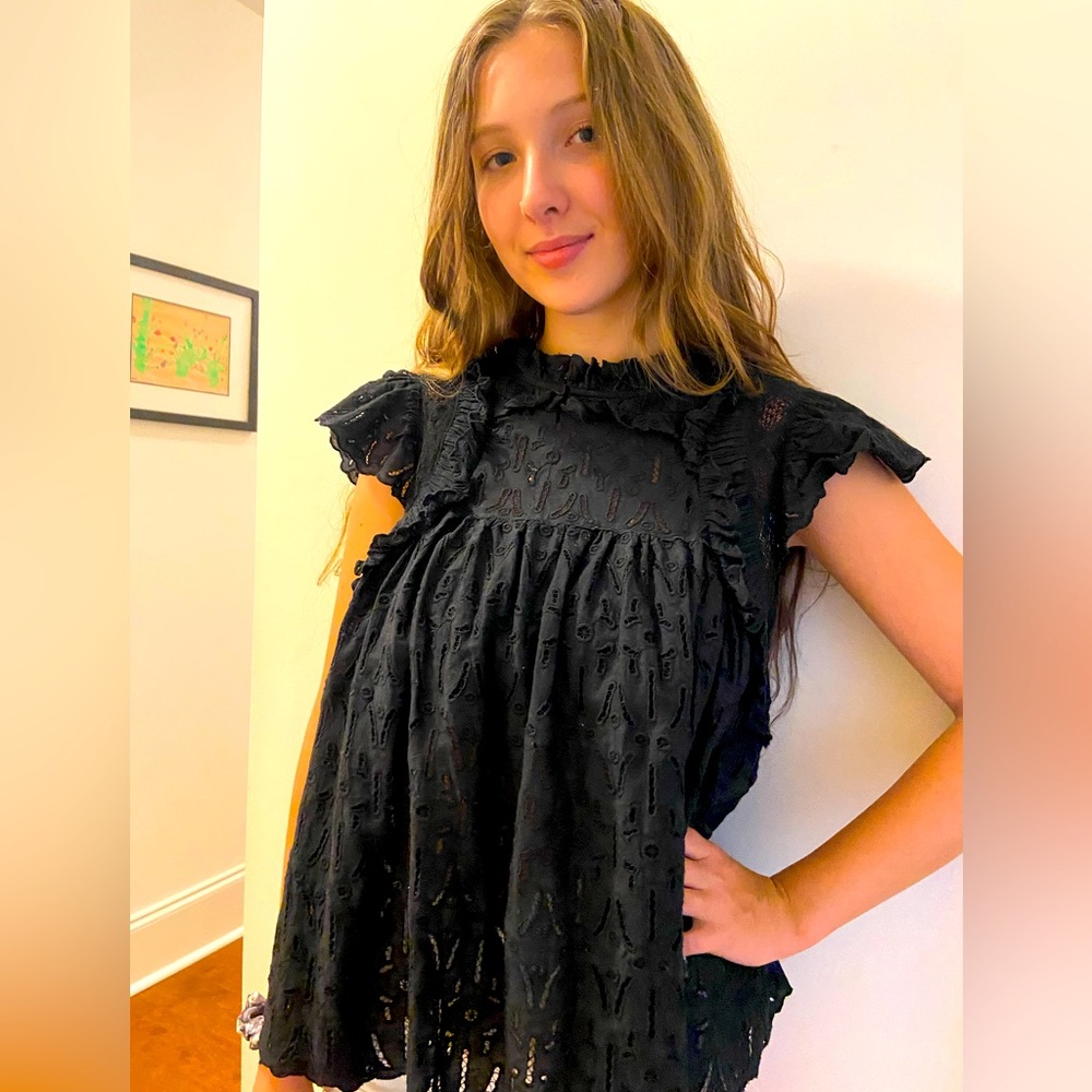 Sea New York black embroidered tunic top